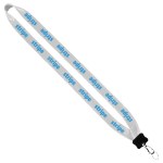 3/4" Cotton Lanyard with Plastic Clamshell & O-Ring - White PB2 3/4" Cotton Lanyard with Plastic Clamshell & O-Ring - White PB2