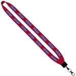 3/4" Cotton Lanyard with Plastic Clamshell & O-Ring - Red PB4 3/4" Cotton Lanyard with Plastic Clamshell & O-Ring - Red PB4