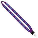 3/4" Cotton Lanyard with Plastic Clamshell & O-Ring - Purple PB2 3/4" Cotton Lanyard with Plastic Clamshell & O-Ring - Purple PB2