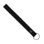 Hayward Leather Wrist Keychain with Metal Split-Ring - Black Gray Blank Hayward Leather Wrist Keychain with Metal Split-Ring - Black Gray Blank