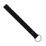 Hayward Leather Wrist Keychain with Metal Split-Ring - Black Green Blank Hayward Leather Wrist Keychain with Metal Split-Ring - Black Green Blank