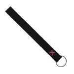 Hayward Leather Wrist Keychain with Metal Split-Ring - Black Fuchsia Blank Hayward Leather Wrist Keychain with Metal Split-Ring - Black Fuchsia Blank