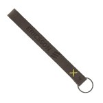 Hayward Leather Wrist Keychain with Metal Split-Ring - Slate Gray Lemon Hayward Leather Wrist Keychain with Metal Split-Ring - Slate Gray Lemon