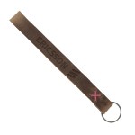 Hayward Leather Wrist Keychain with Metal Split-Ring - Distressed Brown Fuchsia Hayward Leather Wrist Keychain with Metal Split-Ring - Distressed Brown Fuchsia