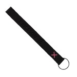 Hayward Leather Wrist Keychain with Metal Split-Ring - Black Fuchsia Hayward Leather Wrist Keychain with Metal Split-Ring - Black Fuchsia