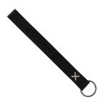 Hayward Leather Wrist Keychain with Metal Split-Ring - Tan Black Blank Hayward Leather Wrist Keychain with Metal Split-Ring - Tan Black Blank