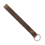 Hayward Leather Wrist Keychain with Metal Split-Ring - Distressed Brown Natural Blank Hayward Leather Wrist Keychain with Metal Split-Ring - Distressed Brown Natural Blank