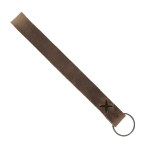 Hayward Leather Wrist Keychain with Metal Split-Ring - Distressed Brown Black Blank Hayward Leather Wrist Keychain with Metal Split-Ring - Distressed Brown Black Blank