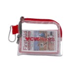 First Aid Kit in a Zippered Clear Nylon Bag - Red First Aid Kit in a Zippered Clear Nylon Bag - Red