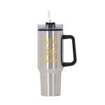 Behemoth 40 oz. Hugo Plastic Interior Stainless Steel Travel Mug - Silver Screen Print Behemoth 40 oz. Hugo Plastic Interior Stainless Steel Travel Mug - Silver Screen Print