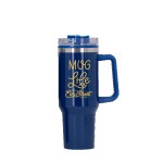Behemoth 40 oz. Hugo Plastic Interior Stainless Steel Travel Mug - Blue Screen Print Behemoth 40 oz. Hugo Plastic Interior Stainless Steel Travel Mug - Blue Screen Print