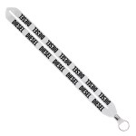 IMPORT Rush 3/4" Polyester Lanyard with Silver Crimp & Split-Ring - White IMPORT Rush 3/4" Polyester Lanyard with Silver Crimp & Split-Ring - White