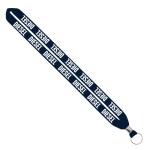 IMPORT Rush 3/4" Polyester Lanyard with Silver Crimp & Split-Ring - Navy IMPORT Rush 3/4" Polyester Lanyard with Silver Crimp & Split-Ring - Navy
