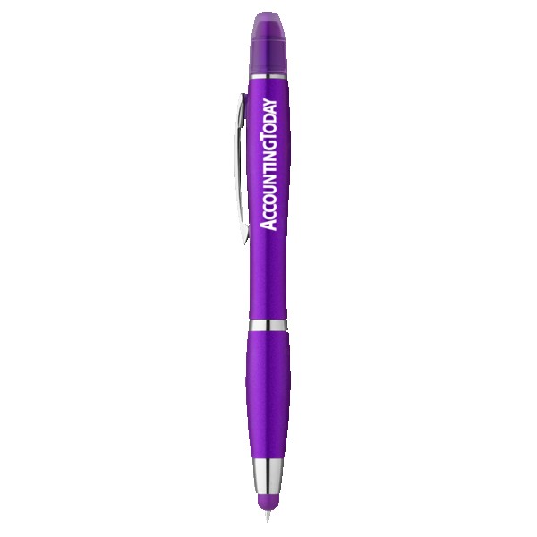 Curvaceous Metallic Stylus Highlighter Pen 1