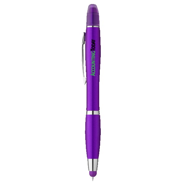 Curvaceous Metallic Stylus Highlighter Pen 1