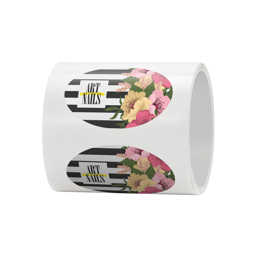 5" x 3" Oval Roll Labels 1