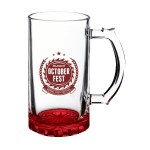 Stout 16 oz Glass Pint Beer Steins - Red Pad Print Stout 16 oz Glass Pint Beer Steins - Red Pad Print