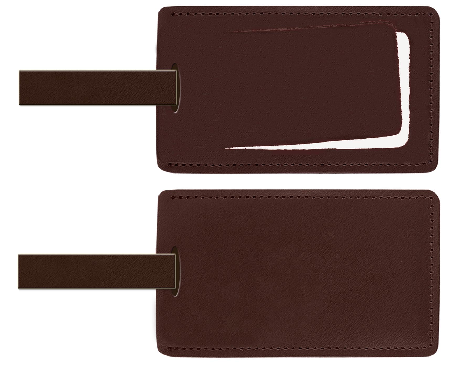 Top Grain Leather Luggage Tag w/Security Flap (Domestic) 1