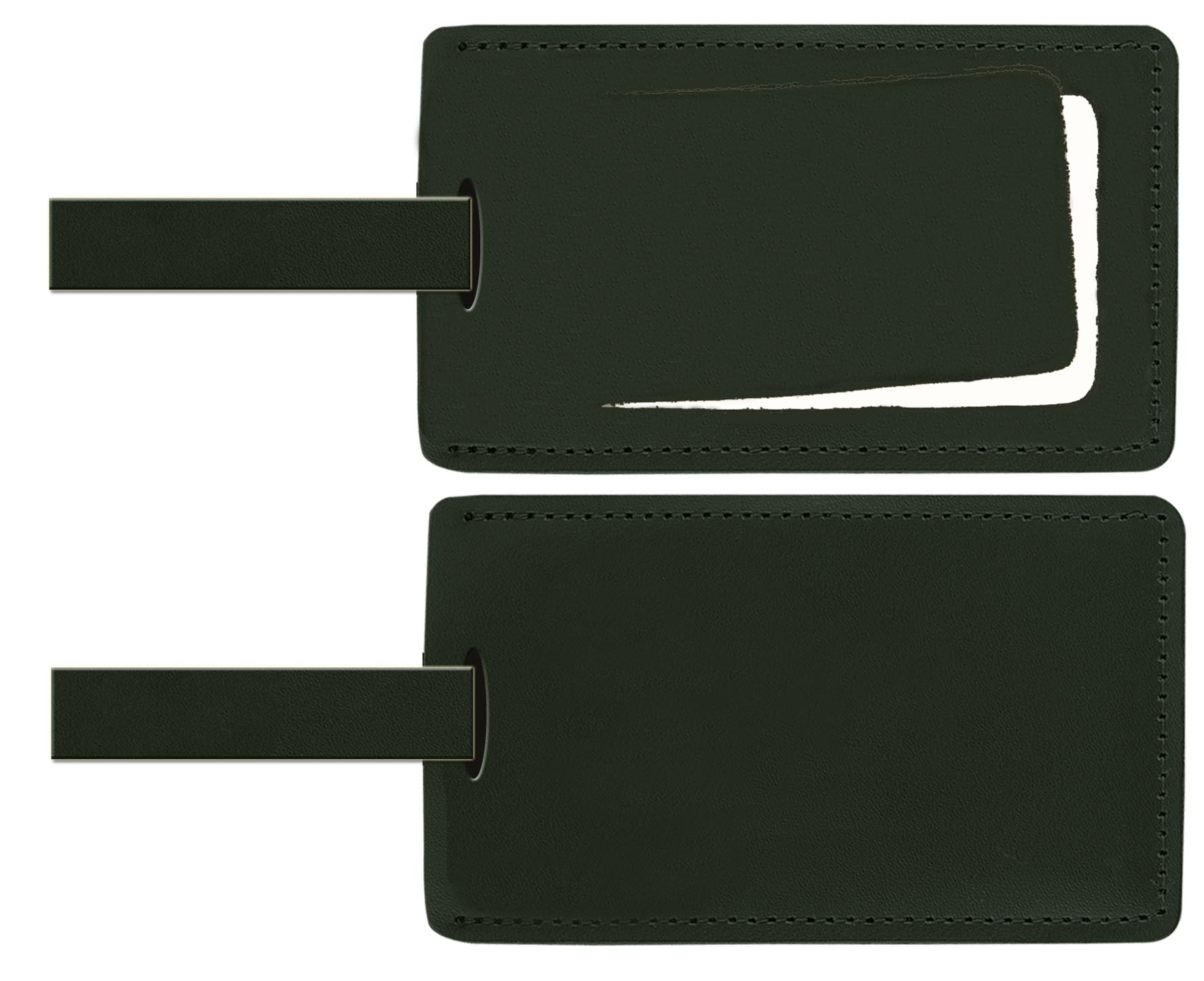 Top Grain Leather Luggage Tag w/Security Flap (Domestic) 1