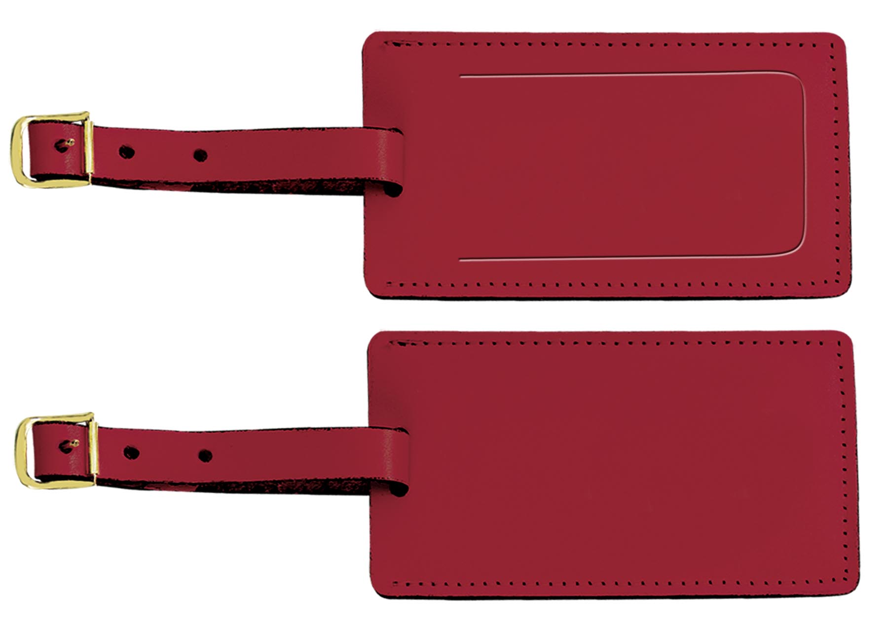 Top Grain Leather Luggage Tag w/Security Flap (Domestic) 1