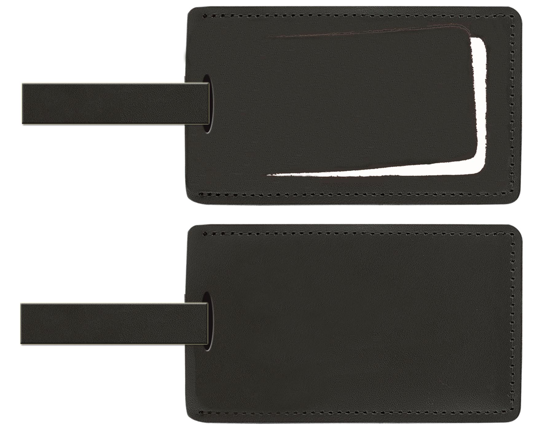Top Grain Leather Luggage Tag w/Security Flap (Domestic) 1