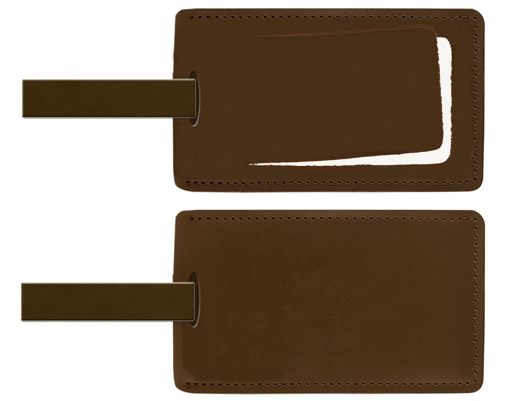 Top Grain Leather Luggage Tag w/Security Flap (Domestic) 1