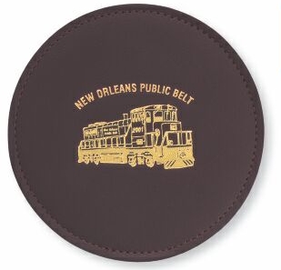 Top Grain Leather Round Coaster w/ Stitching & Vinyl Base (Domestic) 1 Top Grain Leather Round Coaster w/ Stitching & Vinyl Base (Domestic) 1