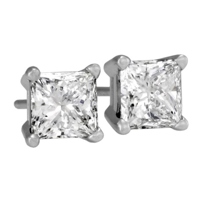 Antwerp Silver Cubic Zirconia Royal Princess Earrings (2 CTTW) 1 Antwerp Silver Cubic Zirconia Royal Princess Earrings (2 CTTW) 1