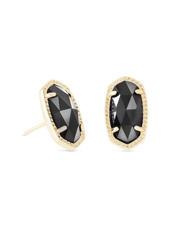 Kendra Scott Ellie Gold Stud Earrings in Black 1 Kendra Scott Ellie Gold Stud Earrings in Black 1