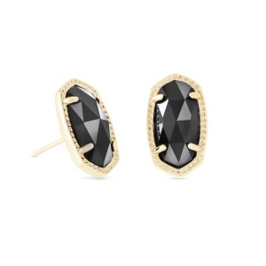 Kendra Scott Ellie Gold Stud Earrings in Black 1 Kendra Scott Ellie Gold Stud Earrings in Black 1