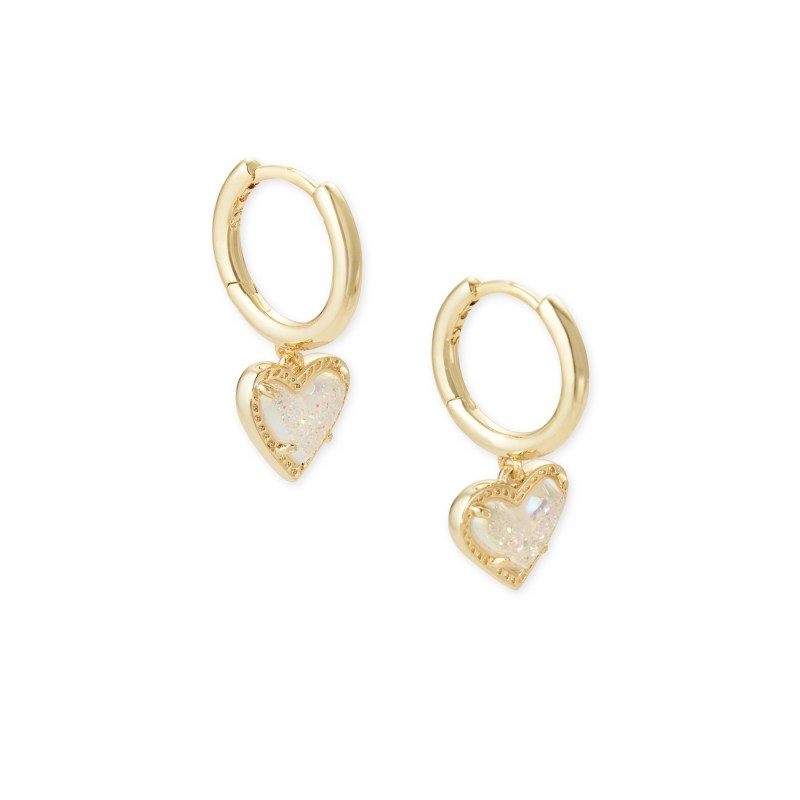 Kendra Scott Ari Heart Gold Huggie Earrings in Iridescent Drury 1 Kendra Scott Ari Heart Gold Huggie Earrings in Iridescent Drury 1