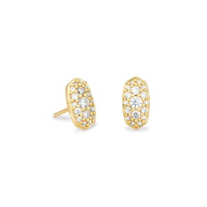 Kendra Scott Grayson Gold Stud Earrings in White Crystal 1 Kendra Scott Grayson Gold Stud Earrings in White Crystal 1