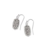 Kendra Scott Lee Silver Drop Earrings in Platinum Drusy 1 Kendra Scott Lee Silver Drop Earrings in Platinum Drusy 1