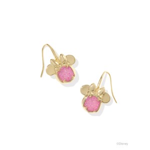Kendra Scott Disney Gold Minnie Mouse Drop Earrings in Hot Pink Drusy 1 Kendra Scott Disney Gold Minnie Mouse Drop Earrings in Hot Pink Drusy 1