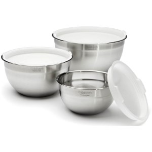 Cuisinart Stainless Steel Mixing Bowls with Lids - Set of 3 1 Cuisinart Stainless Steel Mixing Bowls with Lids - Set of 3 1
