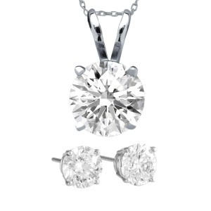 Antwerp Silver Cubic Zirconia Royal Stud Earrings and Dream Necklace Set (2 CTTW) 1 Antwerp Silver Cubic Zirconia Royal Stud Earrings and Dream Necklace Set (2 CTTW) 1