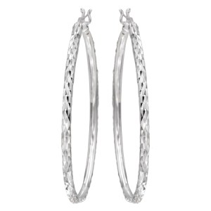 Antwerp Silver Sterling Silver Diamond Cut Hoop Earrings 1 Antwerp Silver Sterling Silver Diamond Cut Hoop Earrings 1
