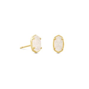Kendra Scott Emilie Gold Stud Earrings in Iridescent Drusy 1 Kendra Scott Emilie Gold Stud Earrings in Iridescent Drusy 1