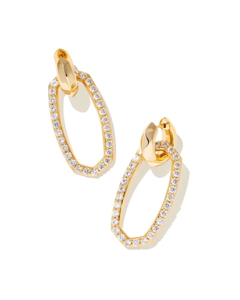 Kendra Scott Danielle Convertible Gold Earrings in White Crystal 1 Kendra Scott Danielle Convertible Gold Earrings in White Crystal 1