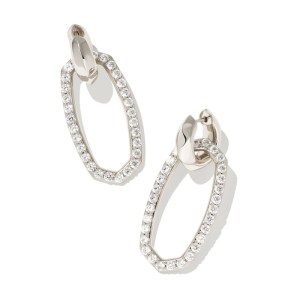Kendra Scott Danielle Silver Convertible Link Earrings in White Crystal 1 Kendra Scott Danielle Silver Convertible Link Earrings in White Crystal 1