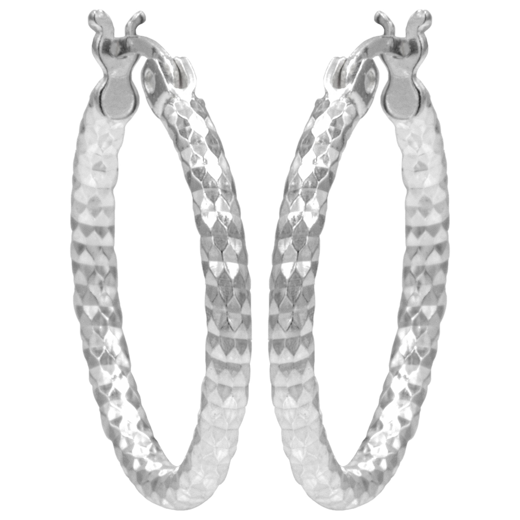 Antwerp Silver Sterling Silver Diamond Cut Hoop Earrings 1 Antwerp Silver Sterling Silver Diamond Cut Hoop Earrings 1