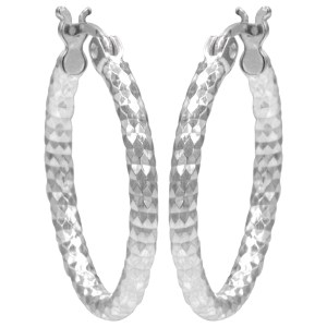Antwerp Silver Sterling Silver Diamond Cut Hoop Earrings 1 Antwerp Silver Sterling Silver Diamond Cut Hoop Earrings 1