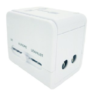 All-in-One AC Power Plug Adapter w/ 2-USB Ports 1 All-in-One AC Power Plug Adapter w/ 2-USB Ports 1