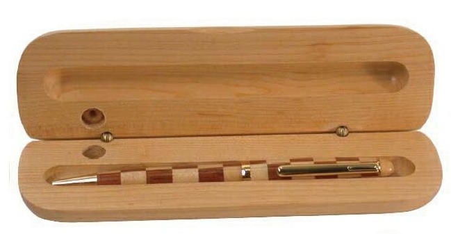 Maple Pen Box with Stand 1 Maple Pen Box with Stand 1
