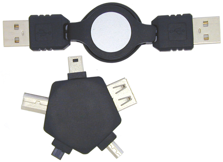 Retractable USB 2.0 Cord w/ Multi-Adapter 1 Retractable USB 2.0 Cord w/ Multi-Adapter 1