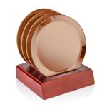 Aladdin Coaster - Set of 4 on Rosewood - Copper (Blank) Aladdin Coaster - Set of 4 on Rosewood - Copper (Blank)