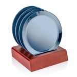 Aladdin Coaster - Set of 4 on Rosewood - Light Blue (Blank) Aladdin Coaster - Set of 4 on Rosewood - Light Blue (Blank)