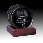 Aladdin Coaster - Set of 4 on Rosewood - Black Aladdin Coaster - Set of 4 on Rosewood - Black