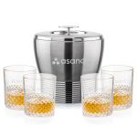 Genoa Ice Bucket & Tacoma On-the-Rocks Set - Set of 5 Genoa Ice Bucket & Tacoma On-the-Rocks Set - Set of 5
