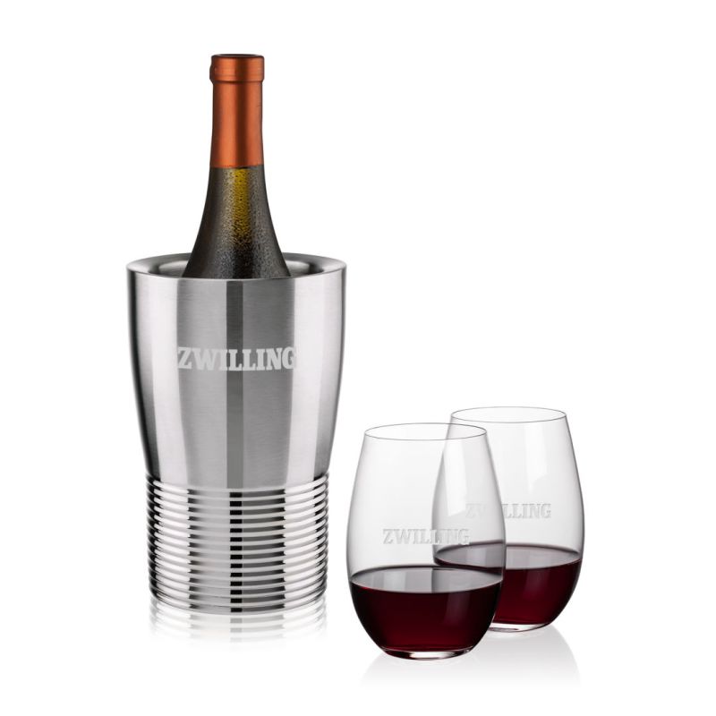 Genoa Wine Cooler & Laurent Stemless Wine Set 1 Genoa Wine Cooler & Laurent Stemless Wine Set 1